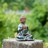  Tượng Phật Tổ ngồi thiền Chất liệu gốm Sử dụng đồ trang trí xe hơi, bàn trà Kt 9.5*11.5 