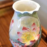  BÌNH GỐM HOA SEN MAY MẮN TRANG TRÍ BK-CE004300VN-3863 Chất liệu: gốm sứ 