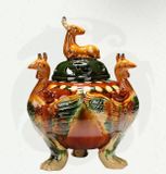  Lư hương trang trí sang trọng Chất liệu gốm sứ Sử dụng đồ trưng bày Kt 26*22cm 