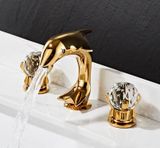  Vòi Rửa Bồn Rửa Mặt Cá Heo Vàng Nguyên liệu chính: 100% đồng cao cấp 