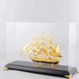 Quà tặng cao cấp sang trọng Thuận buồm xuôi gió bằng đồng dát vàng  Kt 31* 21*11 