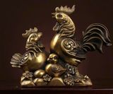  Gia đình gà hạnh phúc chất liệu đồng sử dụng đồ trưng bày kt 24*8.5*18.5 nặng 1.4kg 