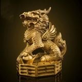  Cặp kì lân may mắn Chất liệu đồng Sử dụng đồ trưng bày  Kt 13.5*11*15.5 nặng 2.1kg 