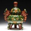 Lư hương đầy màu sắc sang trọng Chất liệu gốm sứ Sử dụng đồ trưng bày Kt 20*30cm