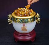  HŨ VÀNG THỎI TRANG TRÍ CAO CẤP Chất liệu: lưu ly thu hút tiền bạc, của cải cho gia chủ 