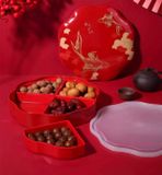  Hộp bày kẹo hoa văn cá may mắn Chất liệu Composite melamine MF (sứ giả) 