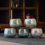  BỘ TÁCH TRÀ KHẮC HOẠ GIANG SƠN Chất liệu: Gốm sứ cao cấp 