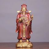  Tượng ông thần tài may mắn Chất liệu đồng Sử dụng đồ trưng bày Kt 13.5*13.5*35cm nặng 4.2kg 