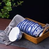  BỘ BÁT CƠM SỨ TRẮNG XANH CAO CẤP Chất liệu: Gốm sứ Nghề thủ công: Màu men 