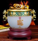  HŨ VÀNG THỎI TRANG TRÍ CAO CẤP Chất liệu: lưu ly thu hút tiền bạc, của cải cho gia chủ 