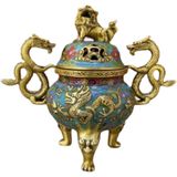  Lư Hương Tai Rồng Đầu Sư Tử Trang Trí  BK-ME008000VN-3082 chất liệu đồng 