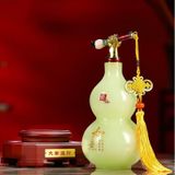  Bầu hồ lô may mắn thu hút tài lộc BK-ST004700VN-3172 chất liệu ngọc tráng men+men+đế gỗ 