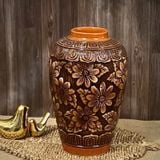  Vò khắc đồ màu kỹ BK-CE000980VN-3469 chất liệu gốm sứ Bát Tràng cao 33/28 cm 