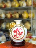  Bình hút Lộc dát vàng h18-D16 gốm sứ Bát Tràng 