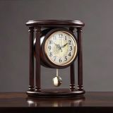  Đồng hồ để bàn  Vật liệu gỗ nguyên khối Kích cỡ 29cm*24*20*12.5cm 