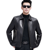 Áo khoác da nam phong cách doanh nhân Màu sắc: đen sâm panh/nâu Lớp lót: sợi polyester Vải: da dê cao cấp mềm mại