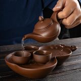  BỘ ẤM TRÀ ĐẤT SÉT NUNG CAO CẤP Chất liệu: Cát tím (nung ở nhiệt độ 1280oC) 