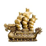  Thuyền Buồm Như Ý may mắn Chất liệu đồng Sử dụng đồ trưng bày Kt 29*7*26cm nặng 2.7kg 