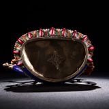  Tượng Phật Văn Thù cầm kiếm Chất liệu đồng + cloisonne Sử dụng đồ trưng bày Kt 18*21 cm nặng 1206g 