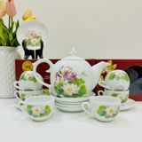  Bộ ấm chén chóp lửa sen chuồn BK-CE000700VN- 3796 gốm sứ Bát Tràng 
