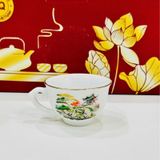  Bộ ấm chén Phú quý s2 sơn thuỷ mầu vàng kim BK-CE001100VN-3763 gốm sứ Bát Tràng 