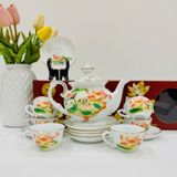  Bộ ấm chén Phú quý s2 sen mầu vàng kim BK-CE001100VN-3764 gốm sứ Bát Tràng 