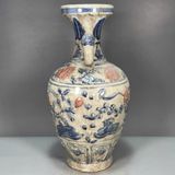  Bình cổ tráng men hoạ tiết hoa sen BK-CE003100VN-4035 gốm sứ 