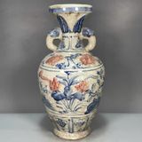  Bình cổ tráng men hoạ tiết hoa sen BK-CE003100VN-4035 gốm sứ 