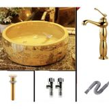  Chậu rửa mặt phong cách châu Âu sang trọng BK-CE006500VN-3778 chất liệu gốm sứ 