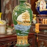  Mai bình thuận buồm men màu BK-CE008600VN-3663 chất liệu gốm sứ Bát Tràng 