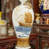  Mai bình thuận buồm men màu BK-CE008600VN-3663 chất liệu gốm sứ Bát Tràng 