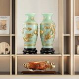  Cặp bình rồng phượng BK-ST008500VN-3631 chất liệu ngọc 