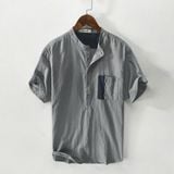  Áo sơ mi nam không cổ trẻ trung BKFACN-9083 