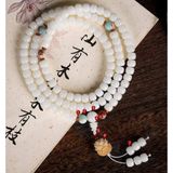  Vòng tay hạt bồ đề gốc ngọc trắng 108 hạt BKJECN-9067 