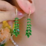  Hoa tai tua rua lá pha lê xanh BKFAVN-9059 