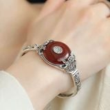  Vòng tay bạc 925 hoa mẫu đơn BKJECN-9134 