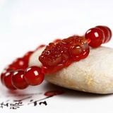  Vòng mã não đỏ khắc Tỳ Hưu BKJECN-9150 
