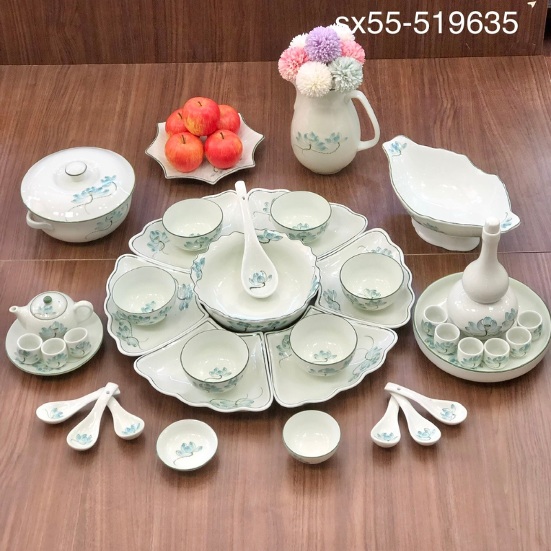  Bộ bát đĩa ăn cơm BK-CE006400VN-4157 gốm sứ Bát Tràng 