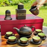  Bộ Ấm Chén Tử Sa Bát Tràng – Họa tiết trống đồng: Đỉnh Cao Nghệ Thuật Trà Đạo Việt Nam 
