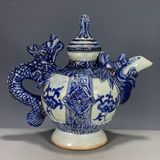  Ấm trà rồng trang trí Chất liệu sứ Sử dụng đồ trưng bày Kt 21.5*21cm 