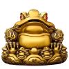 Cóc vàng tài lộc trang trí Chất liệu đồng Sử dụng đồ trưng bày Kt 20*20 nặng 2.4kg
