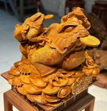  Thiềm thừ mẫu tử đẹp kĩ Gỗ hương ta liền khối hàng siêu phẩm Hàng đục nét tứ diện 