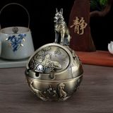  Gạt tàn cung hoàng đạo con chó Chất liệu hợp kim kẽm Sử dụng đồ trưng bày Kt 10.5*16.5 nặng 320g 