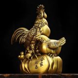  Gia đình gà trang trí chất liệu đồng sử dụng đồ trưng bày kt 21*11*24 nặng 1.7kg 