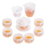  Bộ ấm chén trà sứ ngọc trắng cao cấp Chất liệu Lưu Ly + lọc thép không gỉ 304 