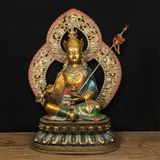  Tượng cổ Phật trên đài sen Chất liệu đồng Sử dụng đồ trưng bày Kt 26*14.5*34 nặng 2.1kg 