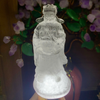 Cụ thần tài thạch anh trắng Kt:11x5,5cm