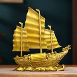  Thuyền buồm đầu rồng trang trí Chất liệu đồng Sử dụng đồ trưng bày Kt 23*8*28 nặng 1.8kg 