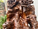  Cụ thần trà gỗ bách xanh Tượng đục tay tỉ mỉ,thần thái đẹp Kích thước chưa gồm kỷ:cao55x30x12 
