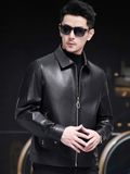  Áo khoác da nam phong cách doanh nhân Màu sắc: đen sâm panh/nâu Lớp lót: sợi polyester Vải: da dê cao cấp mềm mại 